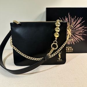 Yves Saint Laurent cosmetic makeup pouch DIY shoulder bag